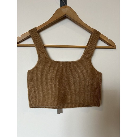 NWT Everlane Wool Blend Crop Tank In Camel Size Medium - Picture 4 of 8